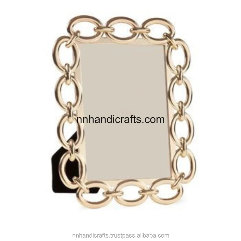 Rustic Metal Steel Nickel Plated Rectangular Chain Design Picture Frames Table Frames Table top Photo Frame For Home Office Girl