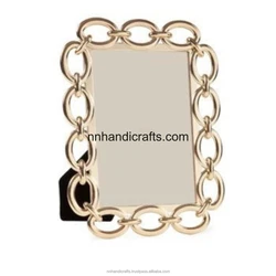Rustic Metal Steel Nickel Plated Rectangular Chain Design Picture Frames Table Frames Table top Photo Frame For Home Office Girl