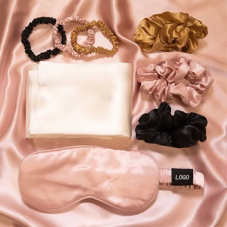 New Fashion Luxury 19MM  100% Pure Mulberry Silk Eye Mask And Scrunchie Silk Pillow Case