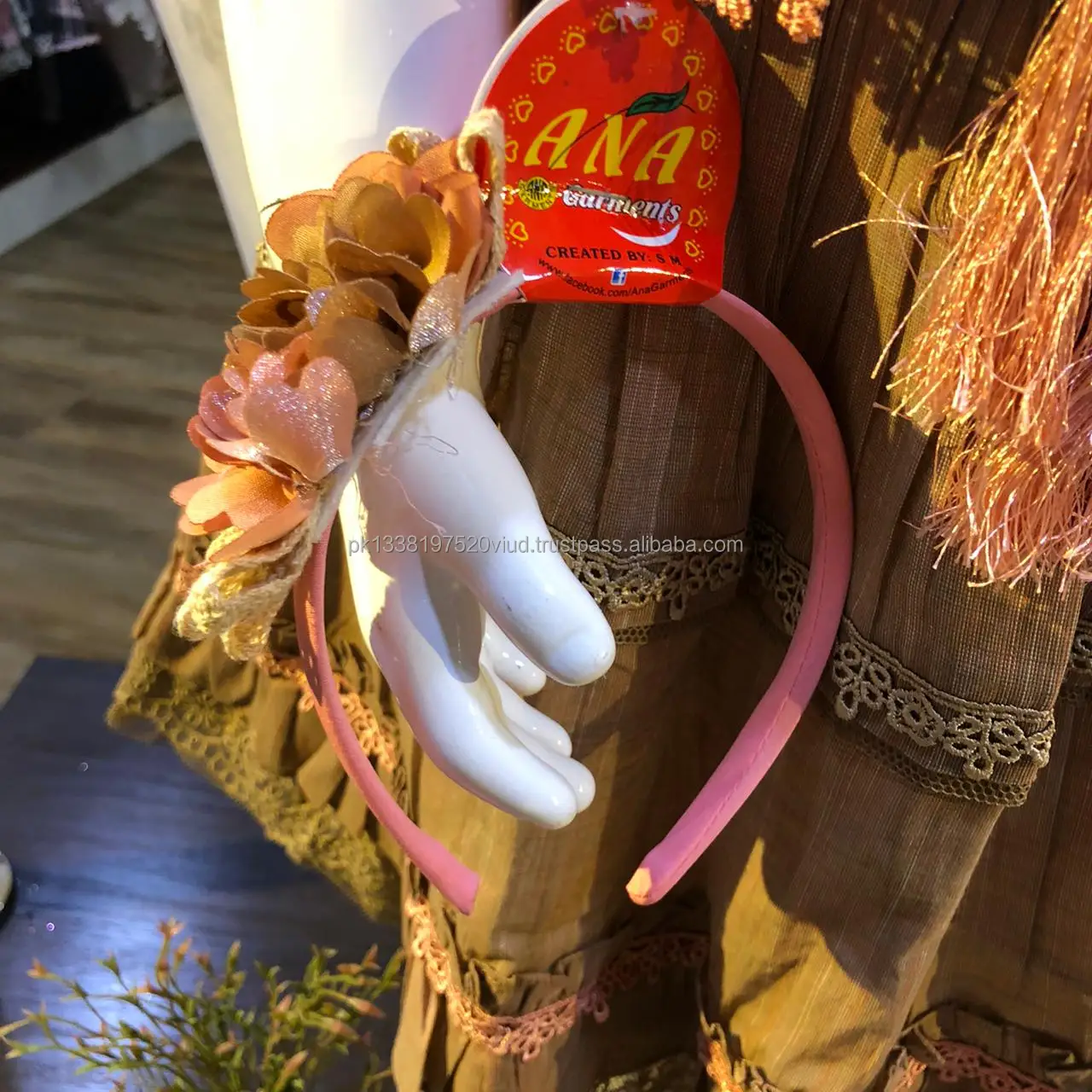 amazing design new style fancy design dress chicken koti frock with fancy hairband