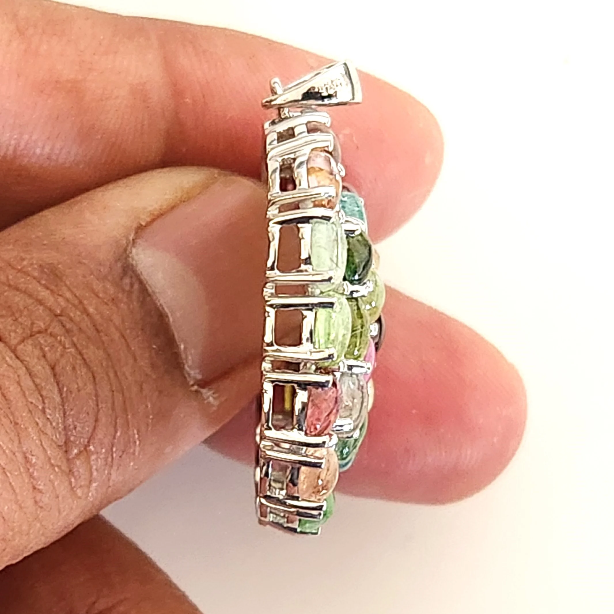 Multicolored Tourmaline Gemstone 925 Sterling Silver Gemstone Pendants for Necklace Jewelry