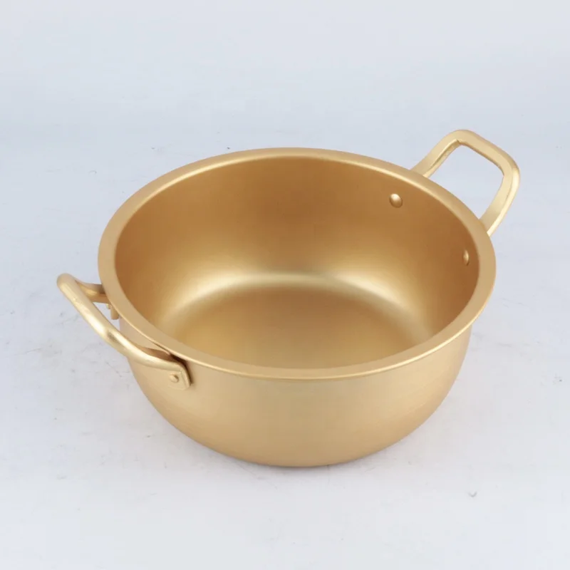 Gold Color Aluminum14/16/18/20/22cm Kitchen Noodle Soup Pot Mini Cookware Cooking Pot For Restaurant Home