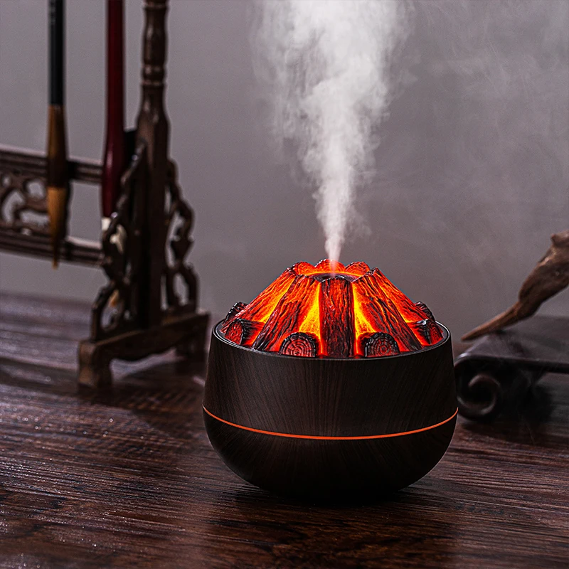 Flame Mountain USB Air Humidifier 300ML Simulated Volcano Humidificador Home Essential Portable Nebulizer