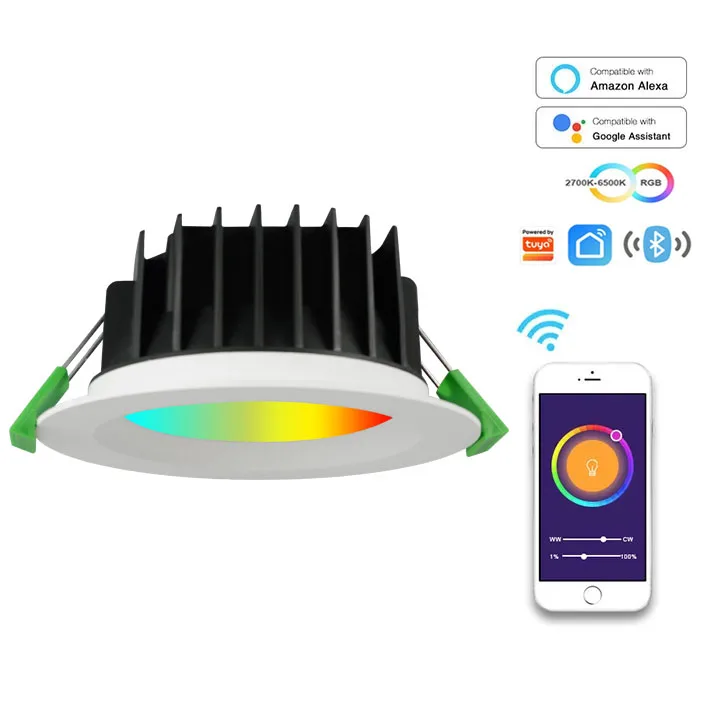 WIFI Bluetooth Zigbee smart downlight smart home lights 10W led light smart downlight led light ceiling