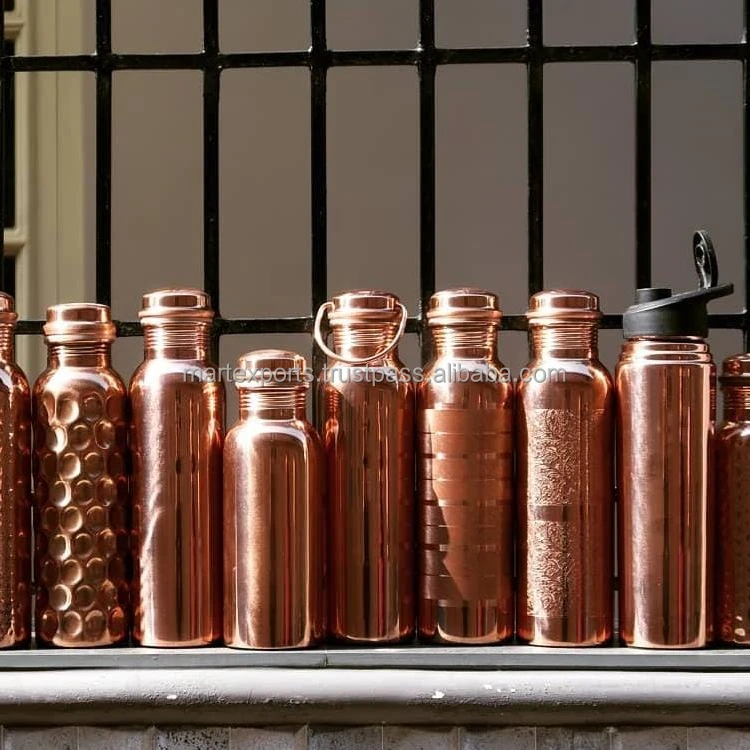 High Quality Pure Copper Water Bottle available in Different Styles with Premium Packaging