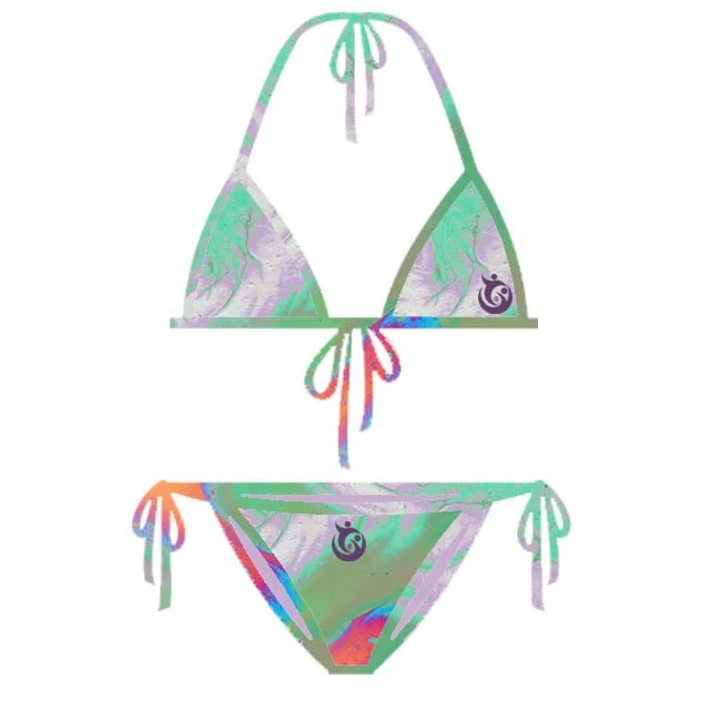 Micro mini bikini backless bikini custom sublimation Women two pieces bikini swim wear beach wear bathing wear