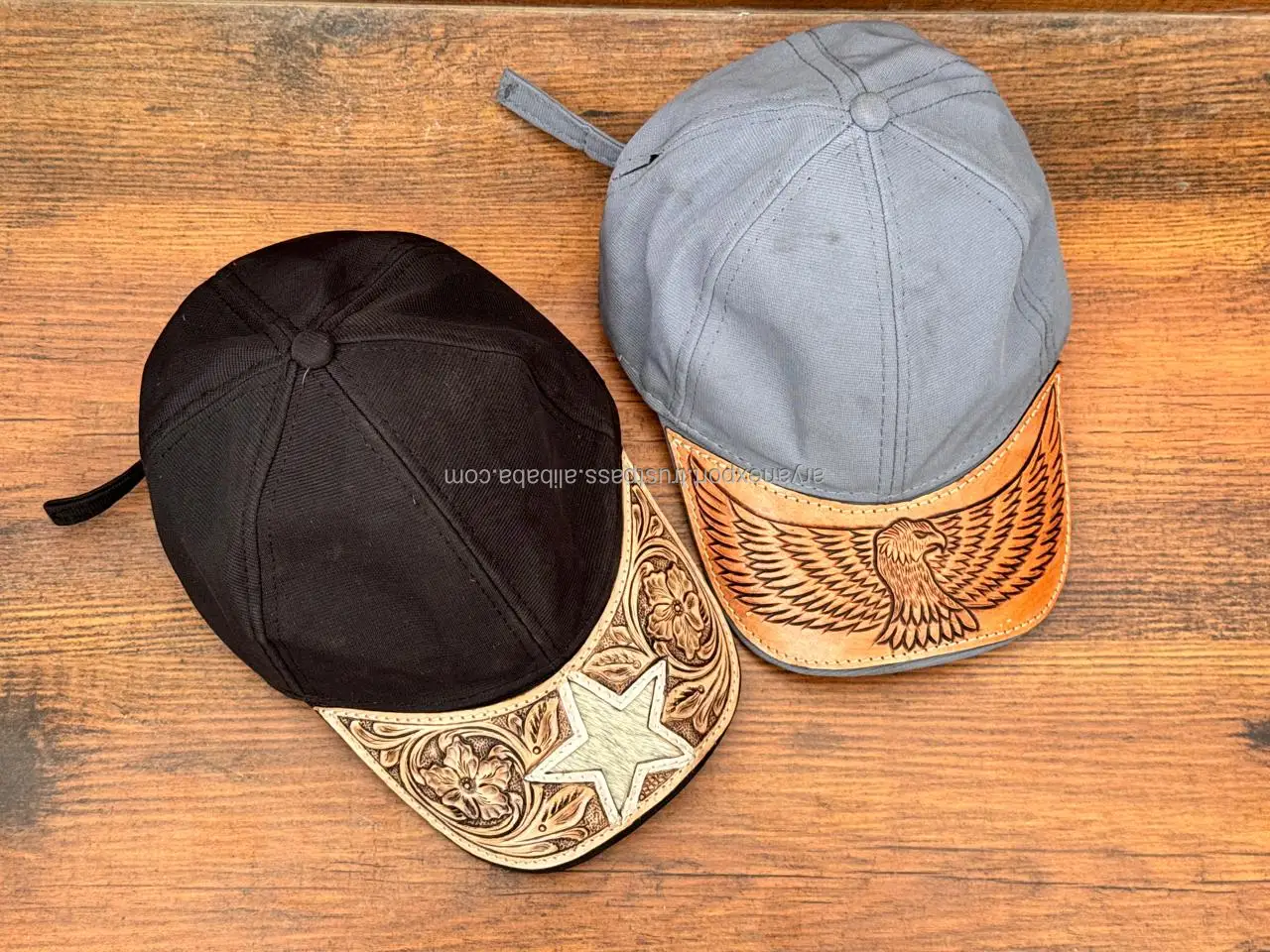 New Hair On Tooled Leather Star Trucker Hat Floral Baseball Hat Cowhide Cowboy Summer Cap Western Ball Cap Handmade Patch Hat