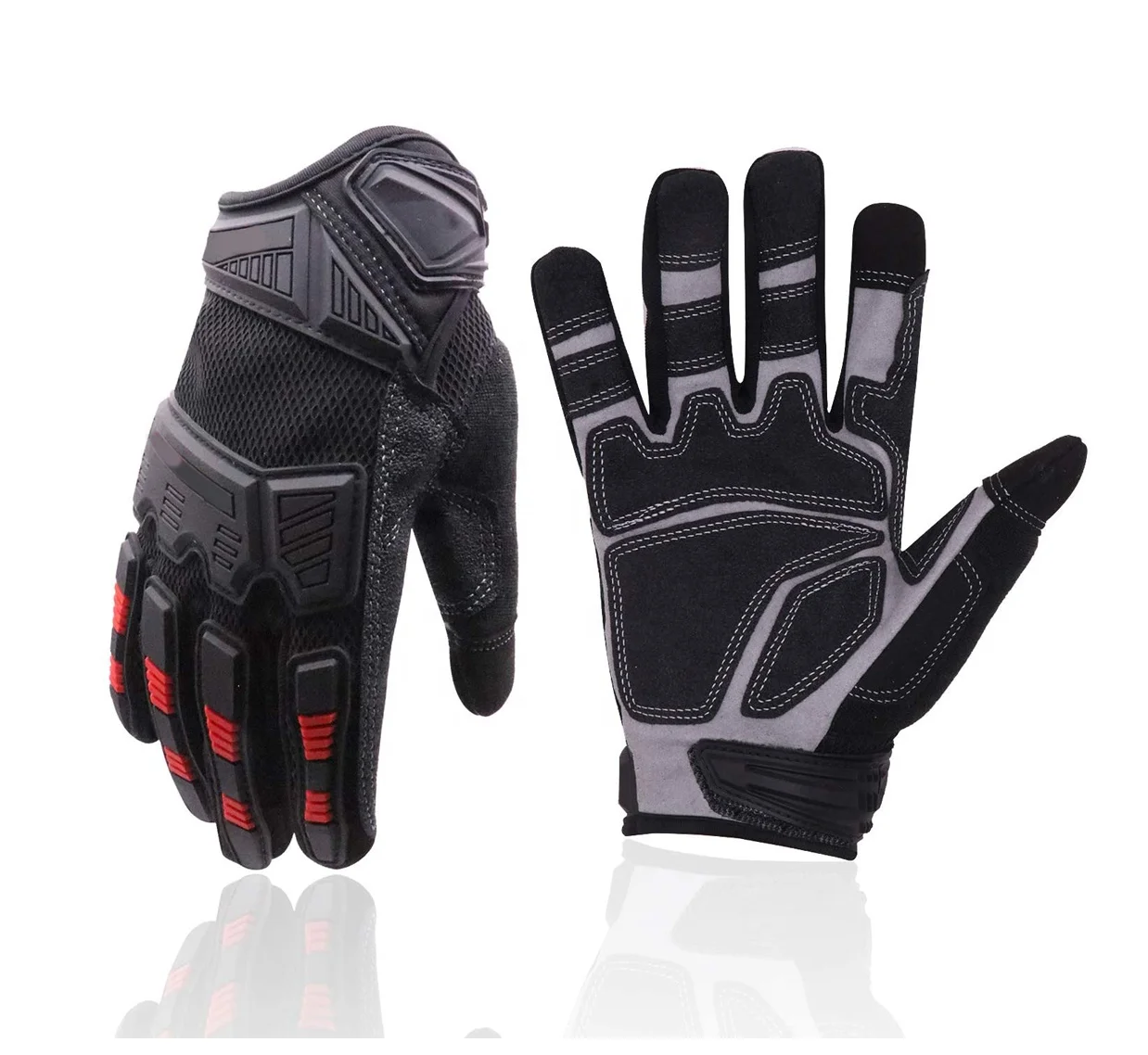 High Quality Goatskin Leather Impact Work Gloves Oil and Gas Safety Gloves Cut Grip Heavy Duty Mechanics Glove Protection