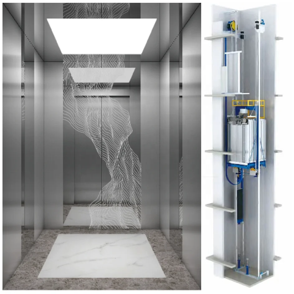 Deluxe Car Design Residential Electric Elevators for Home Interior 3/4/5/6 Floors 4/6/8 Persons