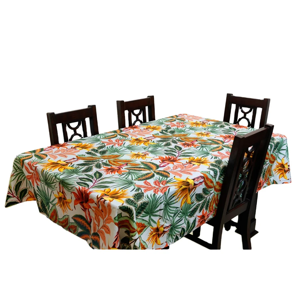 
Table Cloth Plain Floral Design 100% Cotton Made 4/6 Chair Tablecloth for Home Wholesale Ready To Ship 