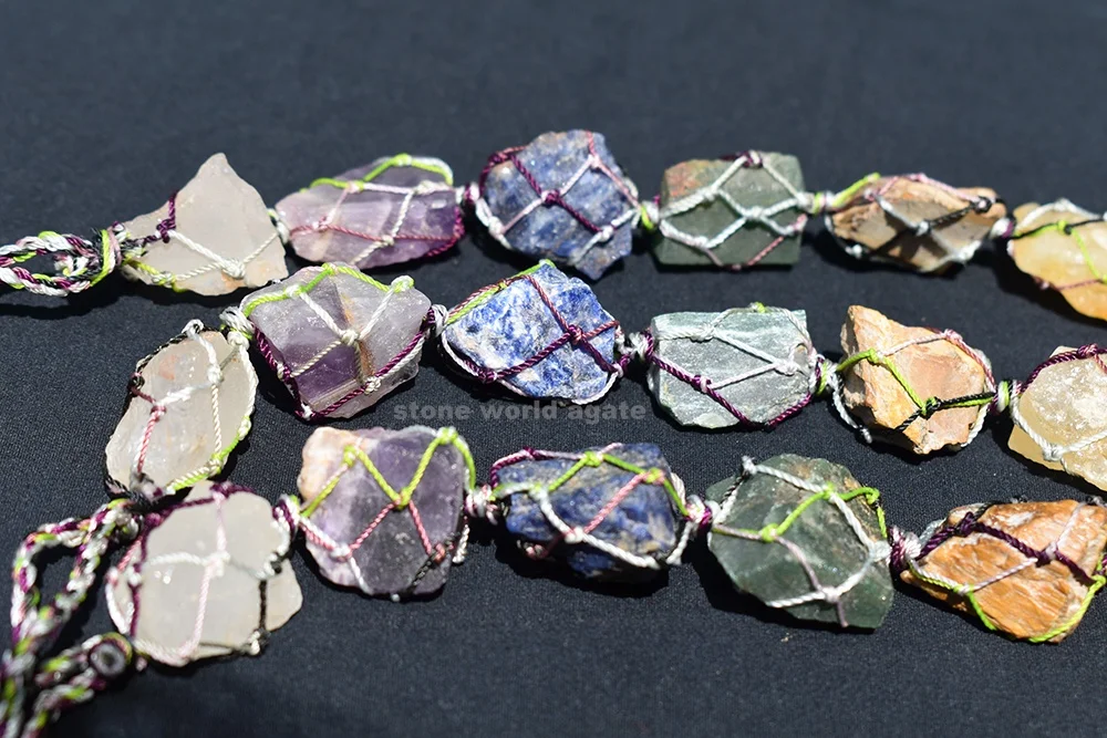  Натуральный 7 чакр необработанный камень подвеска для автомобиля Хрустальный драгоценный подвесное украшение дома