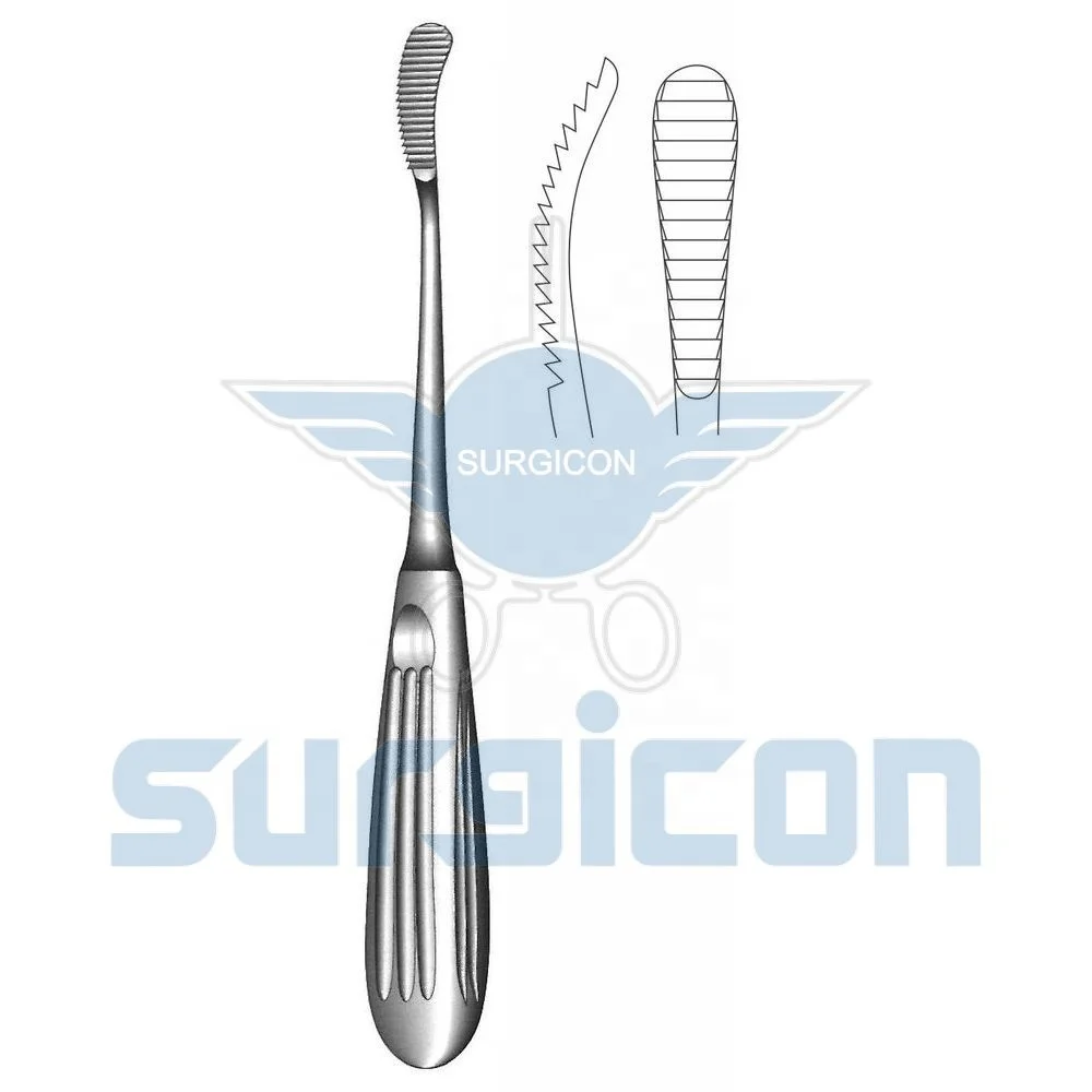 Stainless Steel Surgical Aufricht Nasal Rasps Up Cutting Edge Curved Backward Forward Cutting 21 Cm 32 X 9 Mm Ce Approved