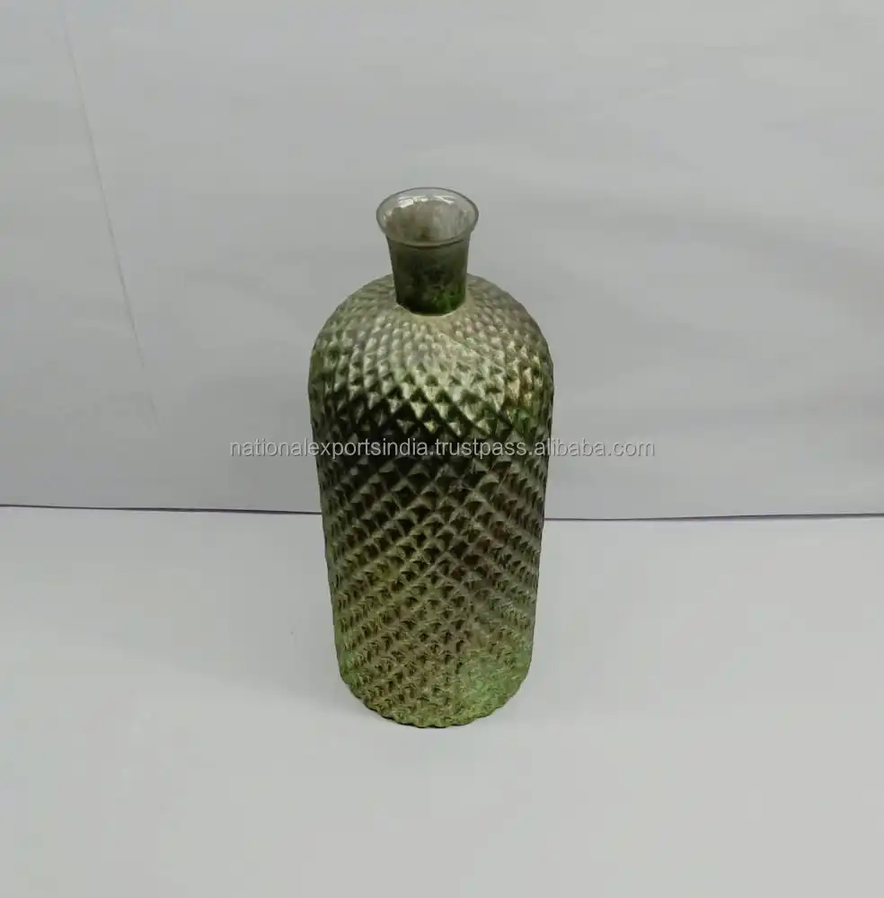  Тонкая нижняя большая и толстая шея маленькие кованые блестящие вазы глянцевого вида с никелевым покрытием