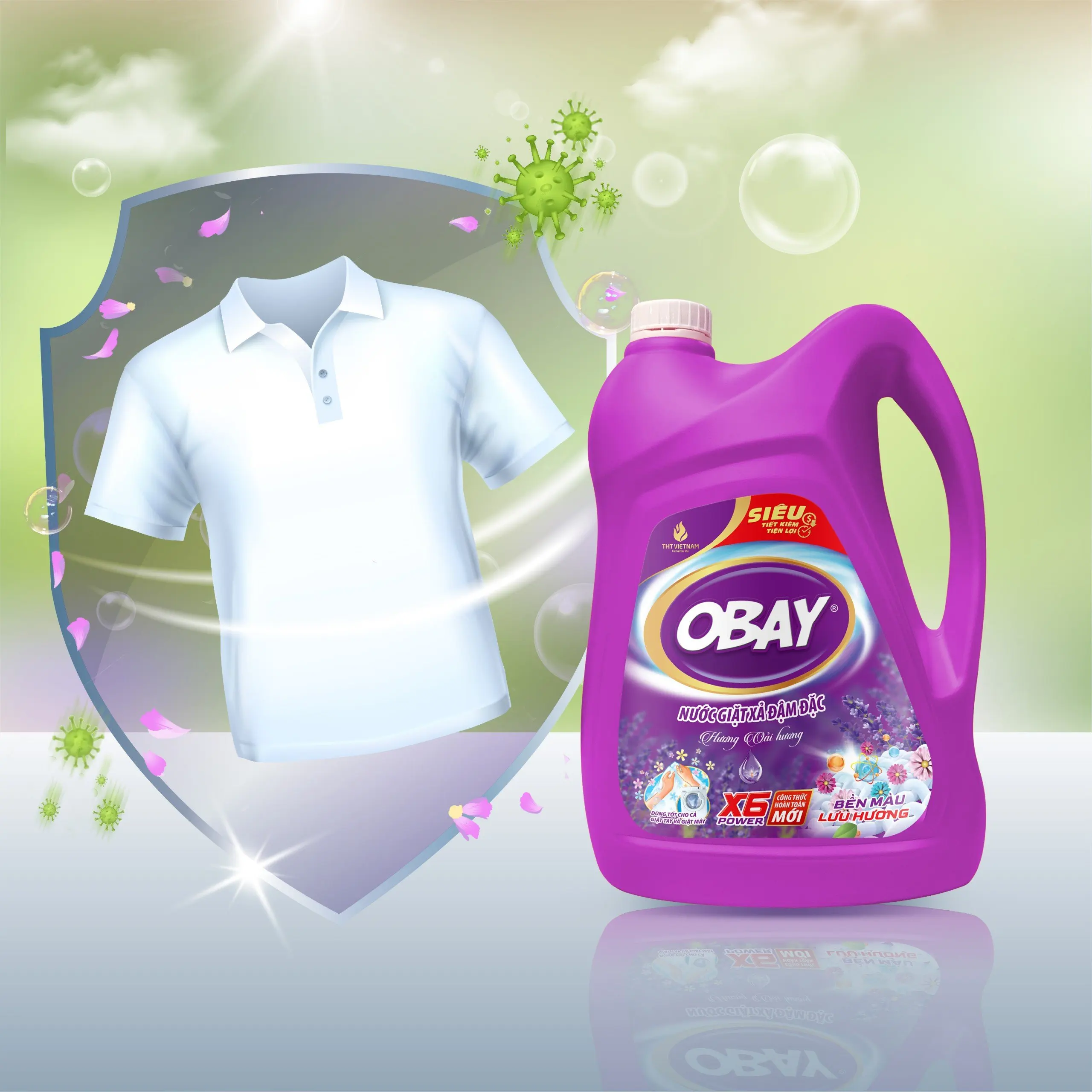 Hot Selling Obay Red Label Lavender Fragrance Liquid Laundry Detergent 4500ml Top Product