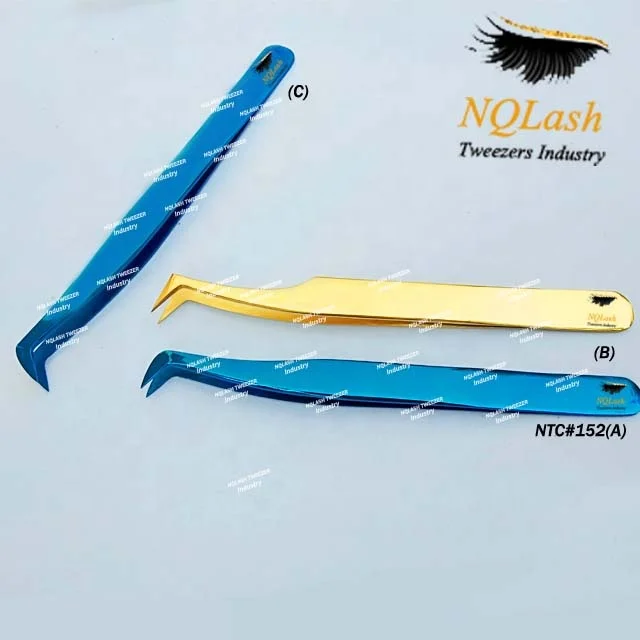 Plasma Black Eyelash Extension Tweezers Stainless Steel Pointed Custom Logo Wholesale Price Volume Tweezers NQLASH Tweezers