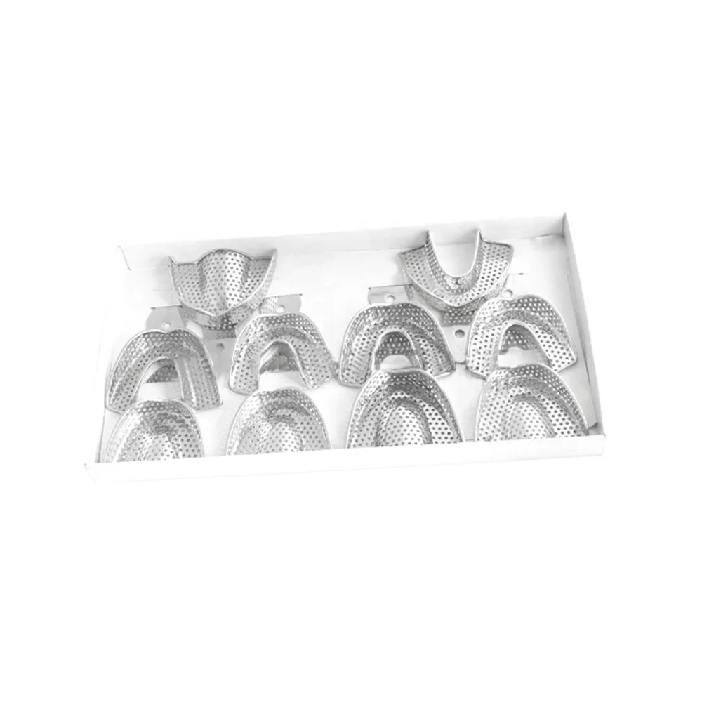 3 Set of 6 Dental Impression Trays Perfo Denture High Quality Dental Impression Trays Perforated Partial and Solid Partial Japan