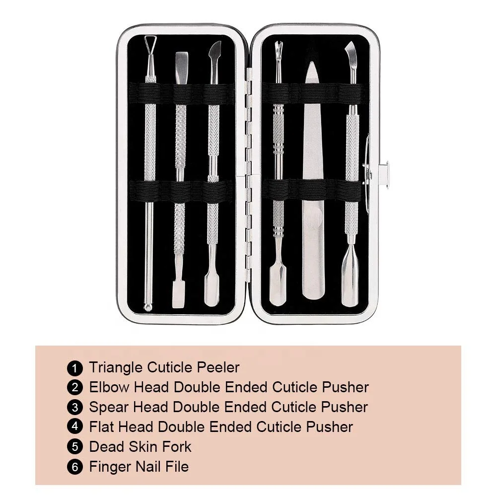 6PCS Manicure Set Nail Clippers, Stainless Steel Pedicure Grooming Kit, Professional Home Travel Nail Tools