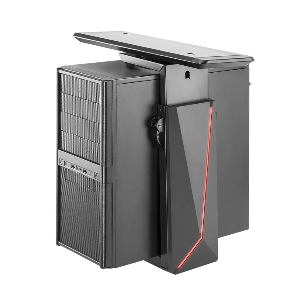 CPB-22R Premium RGB Lighting Under Desk Computer Holder OEM Custom Gaming PC Holder Hanging CPU Case Computer Case Holder