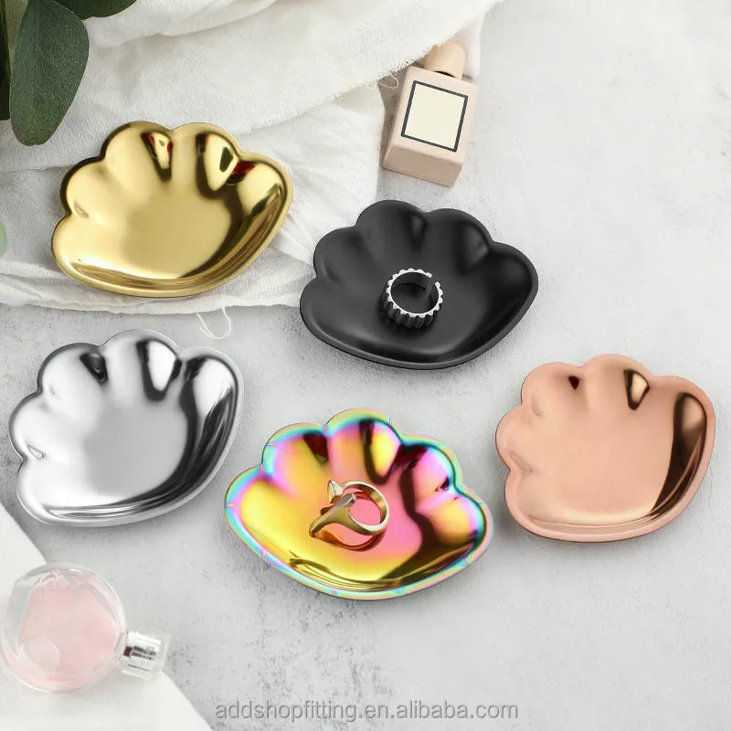 Stainless steel decorative shell seashell jewellery jewelry tray