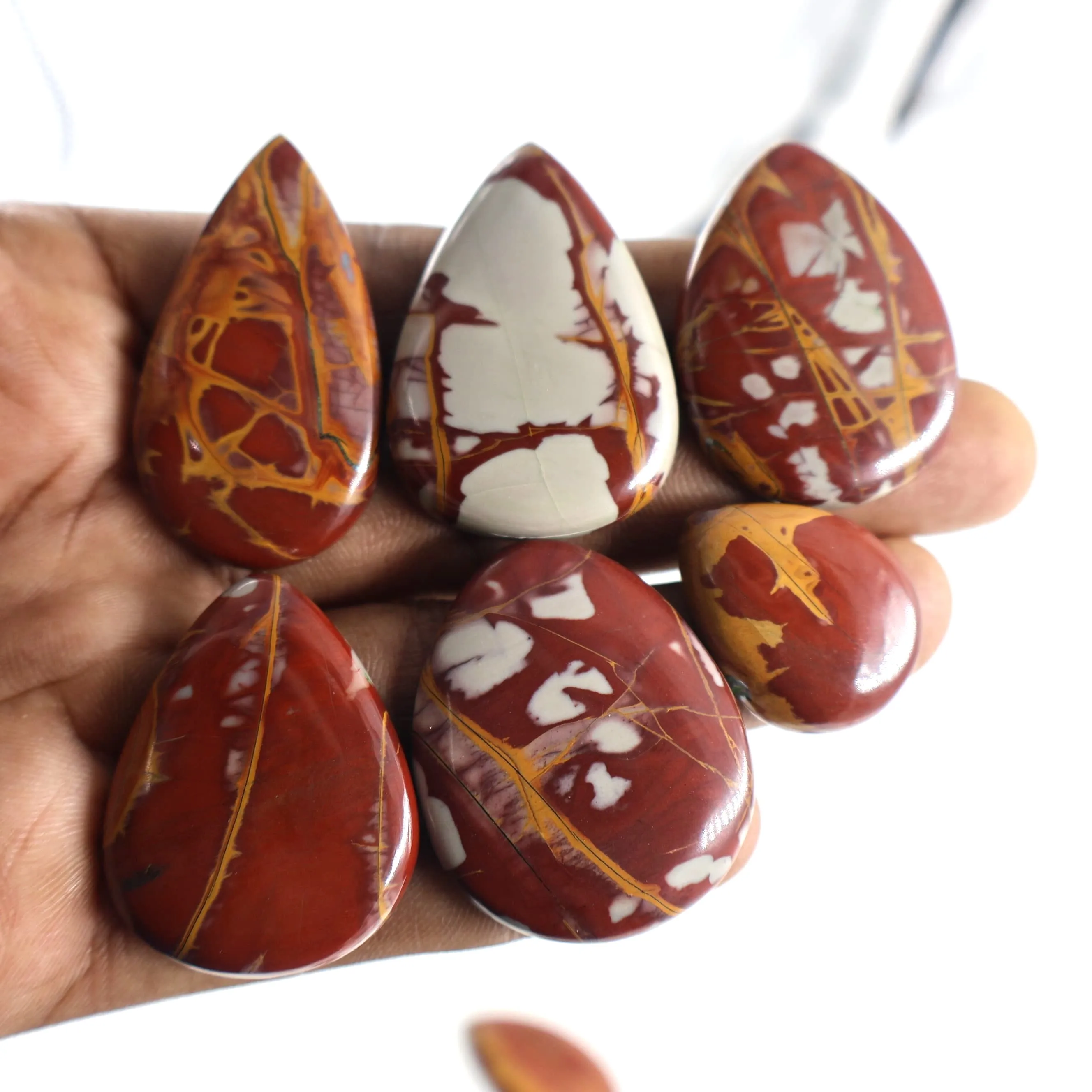 AAA+ Quality Natural Noreena Jasper Pear Loose Gemstone for Healing Jewelry OEM Cabochon Lot Free Size Jasper Gemstone