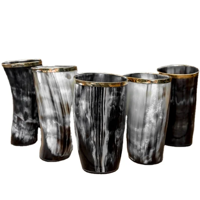 Hand-carved Viking beer goblet New Viking Drinking Horn Cup Mugs For Beer Wine Mead Ale Halloween gift, christmas gift