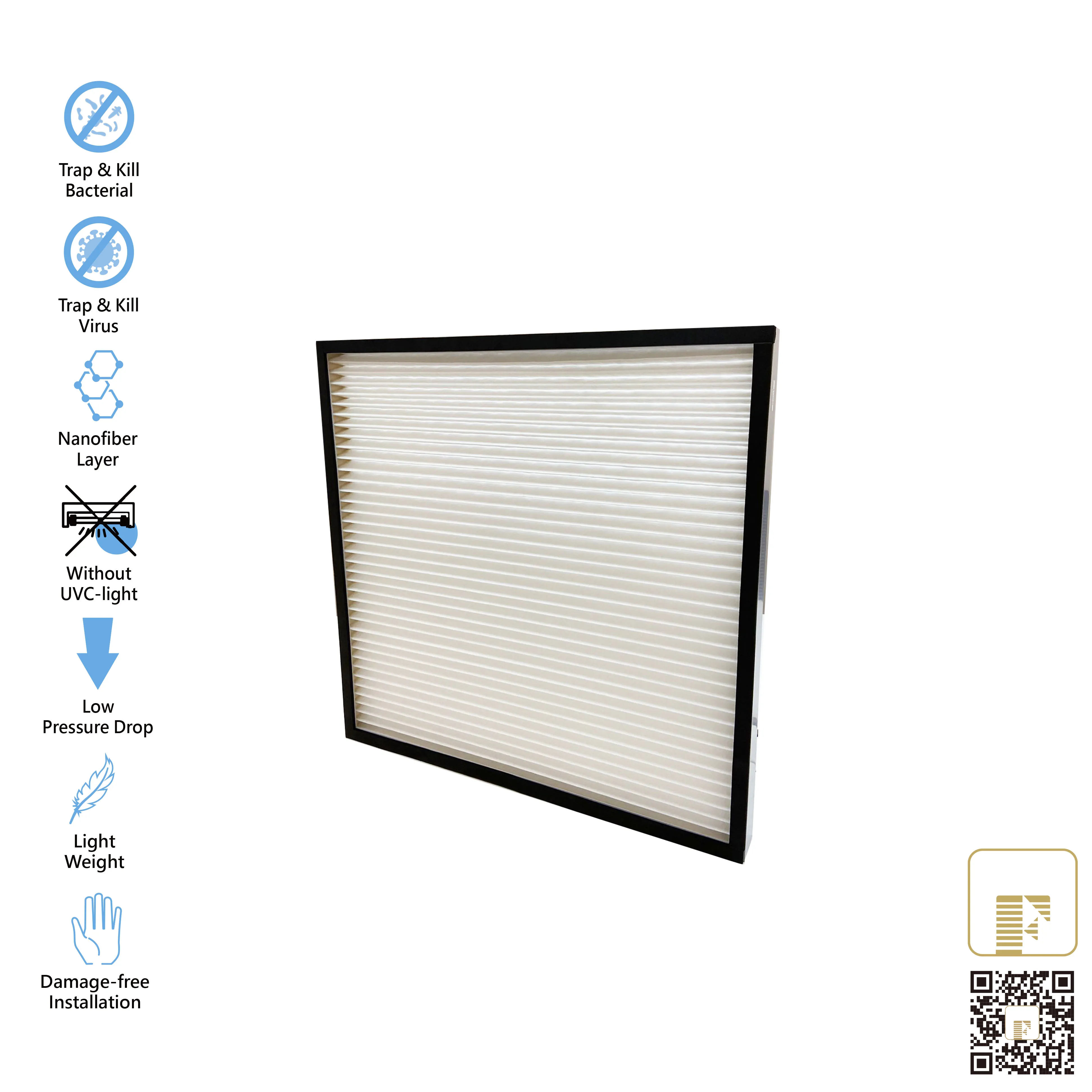 Прямая поставка с завода, высокое качество, очистка живой пыли, сокращение Hvac Merv13, пластиковый фильтр Hvac