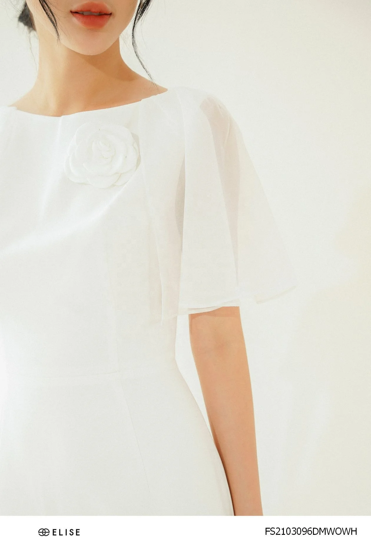 Elegant Trend High Quality Fashion Ladies Best Seller Mixed Silk White Dress 2021 Women