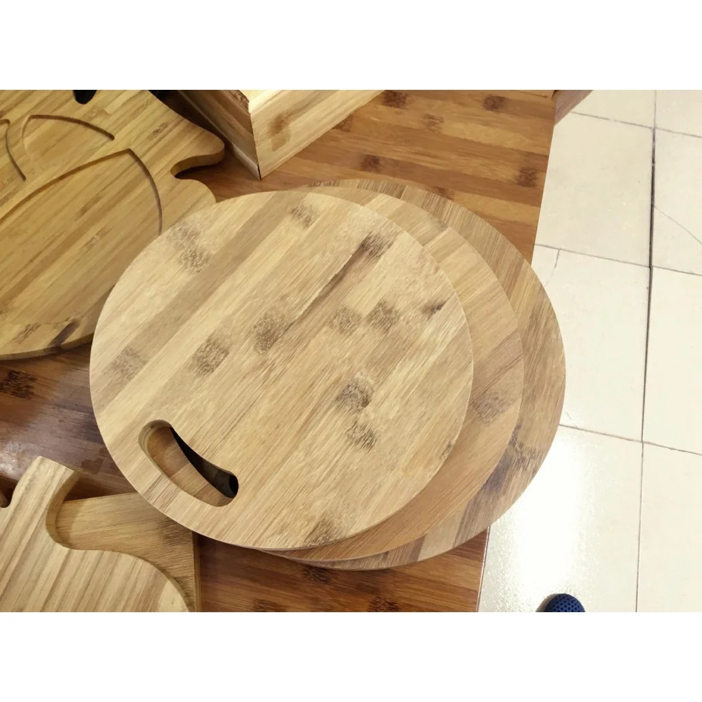 Customized Bamboo Wooden Pizza Peel Paddle and Cutting Board with Handle High Quality Vietnam Origin