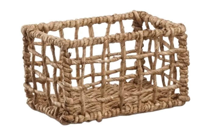Manufacture Cheap price  Eco friendly water hyacinth woven laundry basket multi functional bathroom house organizer