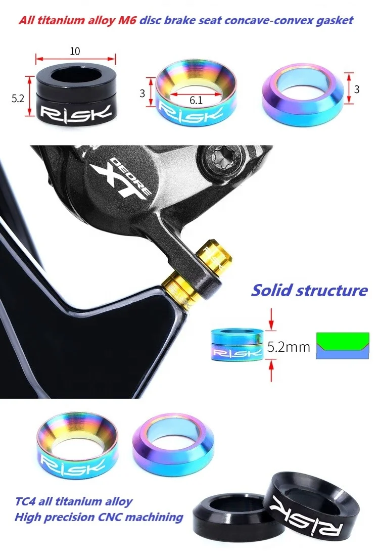 RISK M6*5.2 convex/concave gasket Disc brake caliper gasket brake caliper washer bowl type gasket stainless screw C18-14~16
