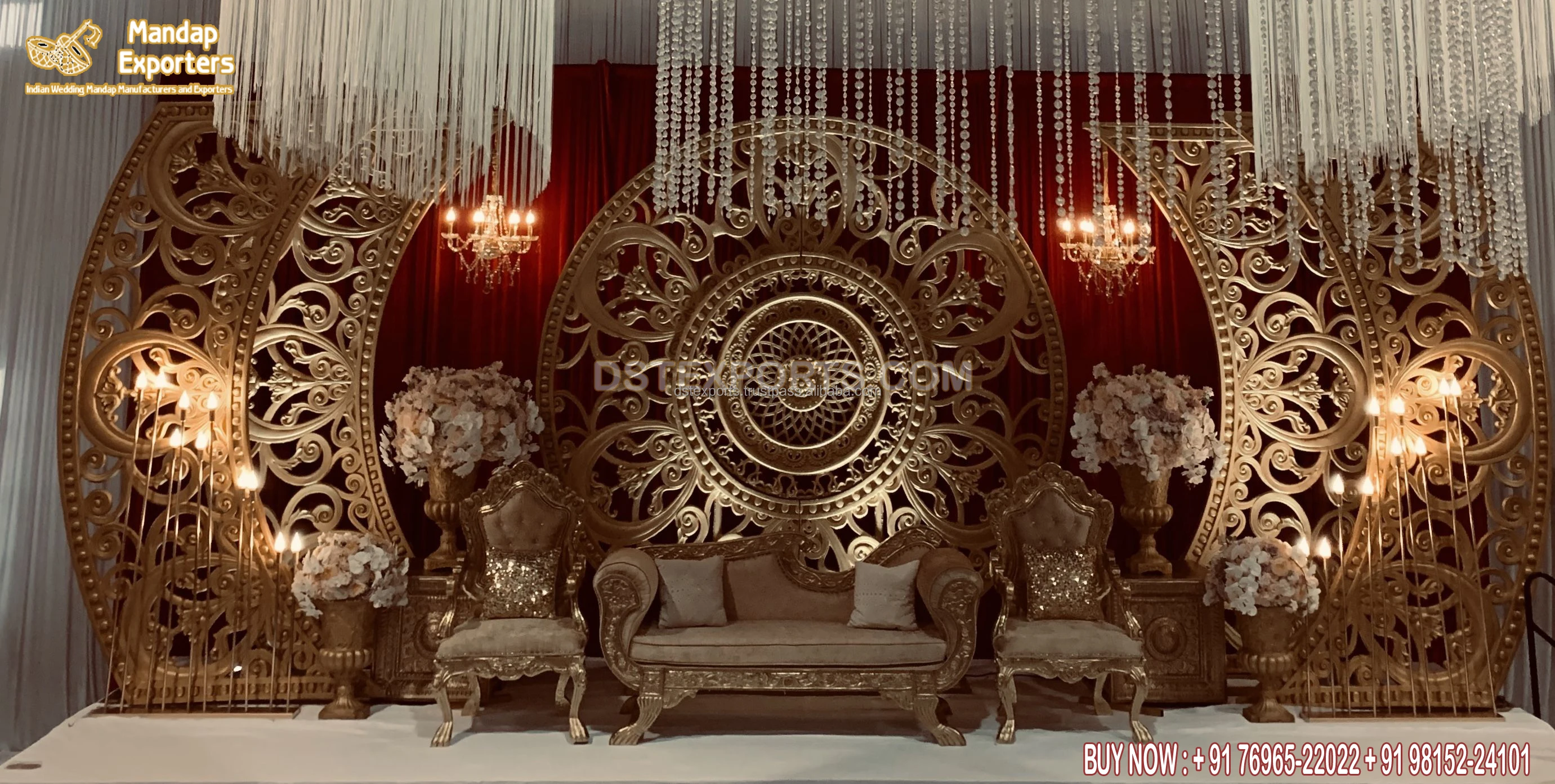 Rajwadi Style Wedding Stage Frames Decoration Traditional Royal Look Wedding Stage Backdrop Frame Indian Wedding FRP Frames Deco