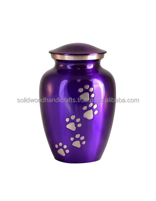 Handmade Brass Pet Cremation Urns Memorial Cat Dog Pet Urns For Ashes customized wholesale pet urns