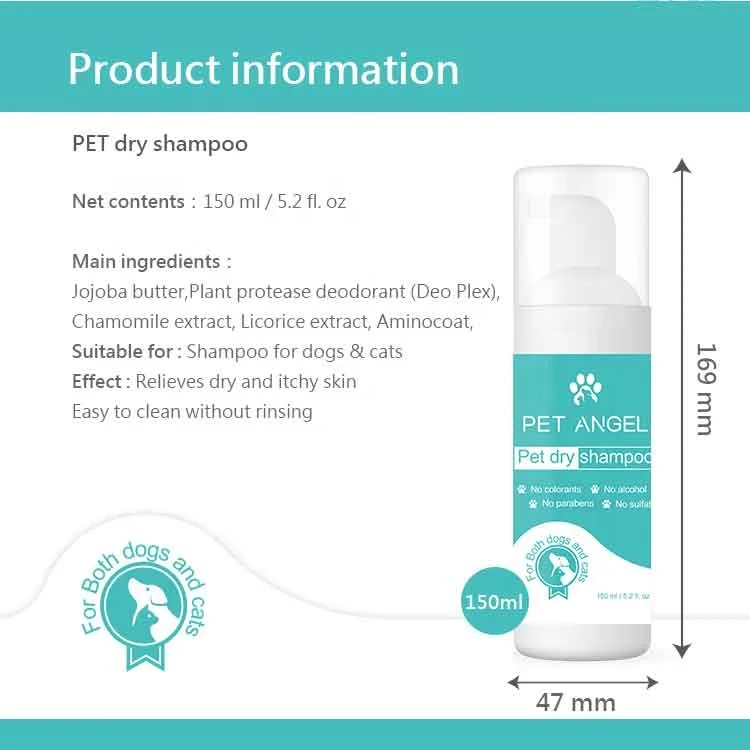 new hot innovative high quality product deodorizing dry pet shampoo for dogs&cats  Waterless Shampoo