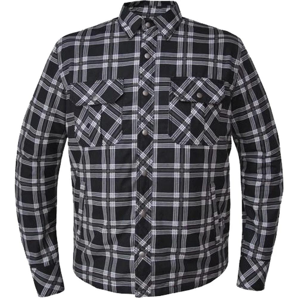 Bikers Gear Kevlar-Lined Flannel Lumberjack Motorcycle Shirt Dark Grey