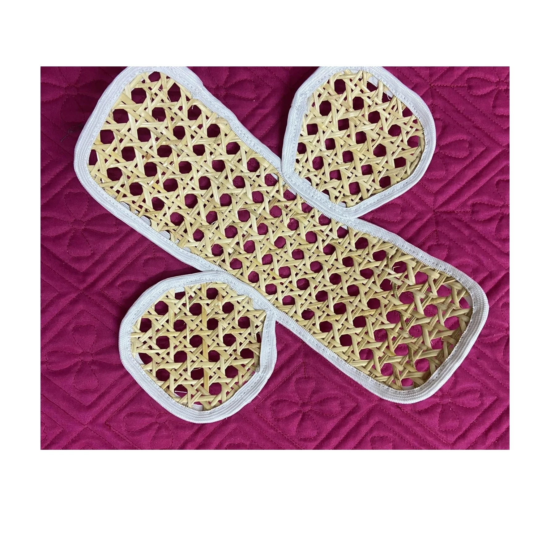 Vietnam factory Natural Wicker helmet decorations / Rattan motorcycle visor covers / Rattan webbing cane craft gift sandy99gd