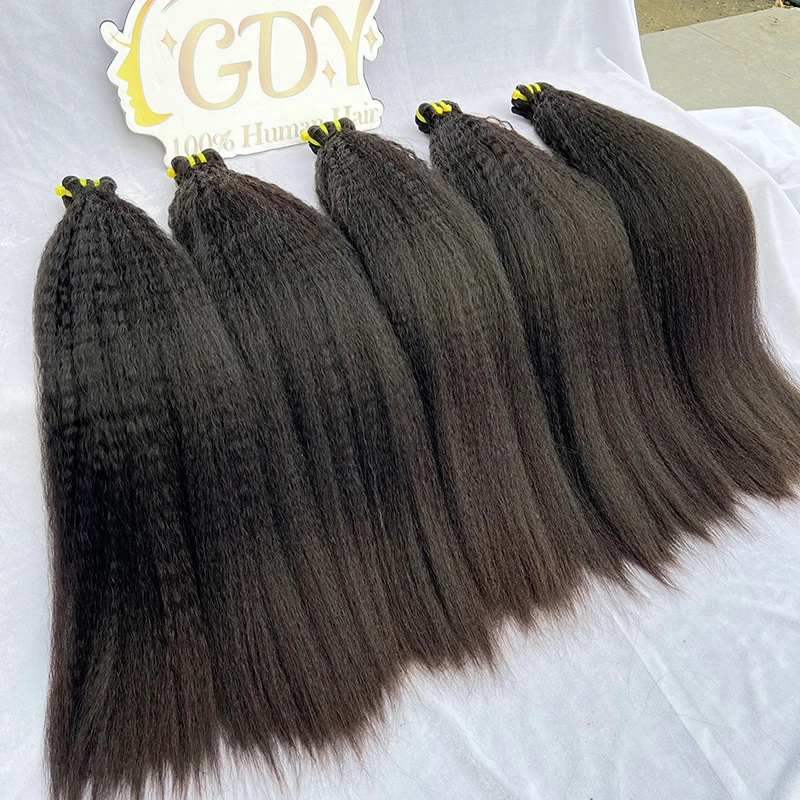 Top Quality Cuticle Aligned Raw Virgin Kinky Straight Double Drawn Weft Hair Weave Real Natural Human Hair Bundles