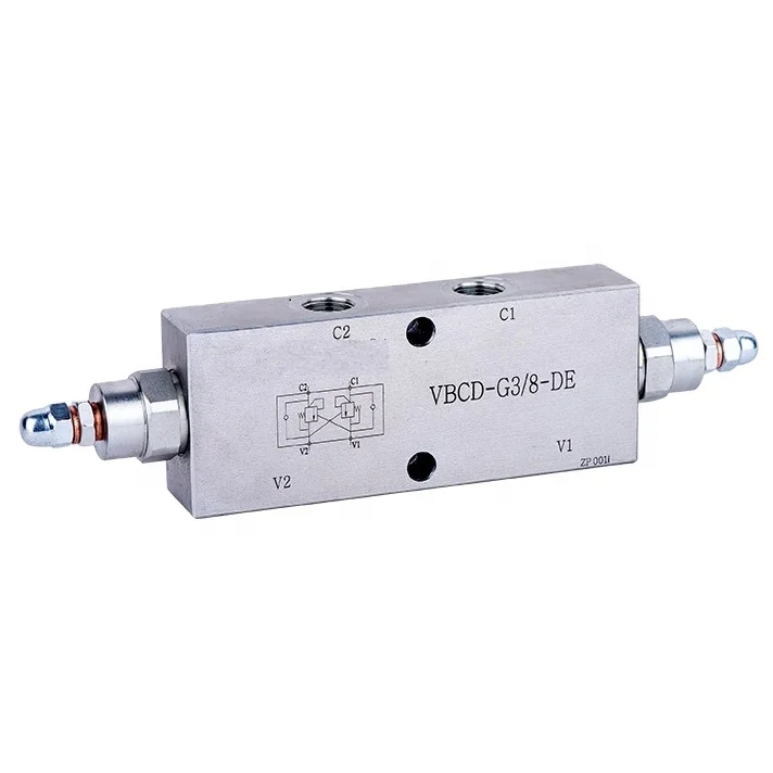 OVERCENTER hydraulic VALVE Double In Line, 25LPM, 350 bar, pilot ratio 4.5:1, VBCD-DE Double Balance valve for machinery