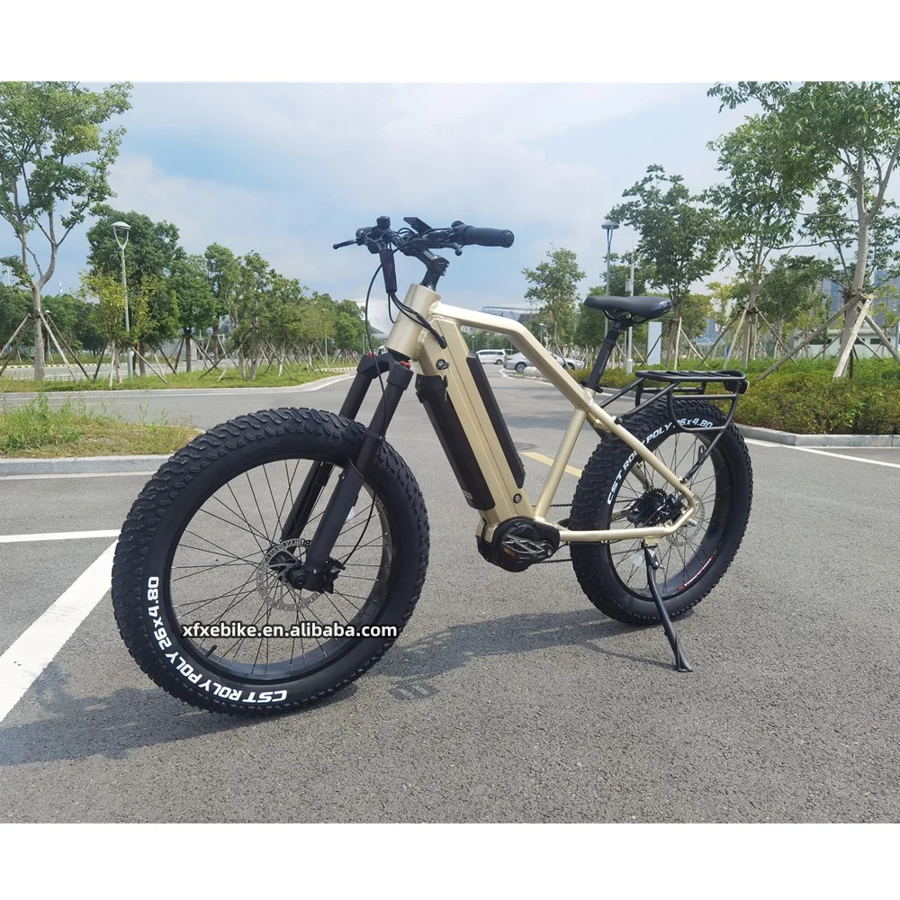 Полностью горный электрический велосипед с толстыми шинами 26*4,8 дюйма, 1000 Вт, средний привод, двойная батарея, большой мощности, вездеход, охота, электровелосипед