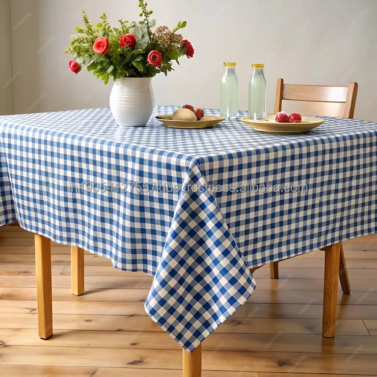 Cheap wholesale Waterproof checkered design Tablecloth for Table Protect from heat