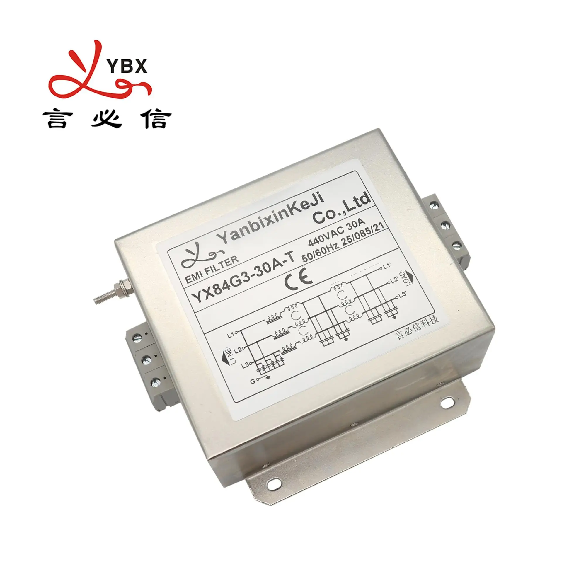 High Quality 100A Three Phase Power Filters Mechanical And Electrical Equipment EMI Filters