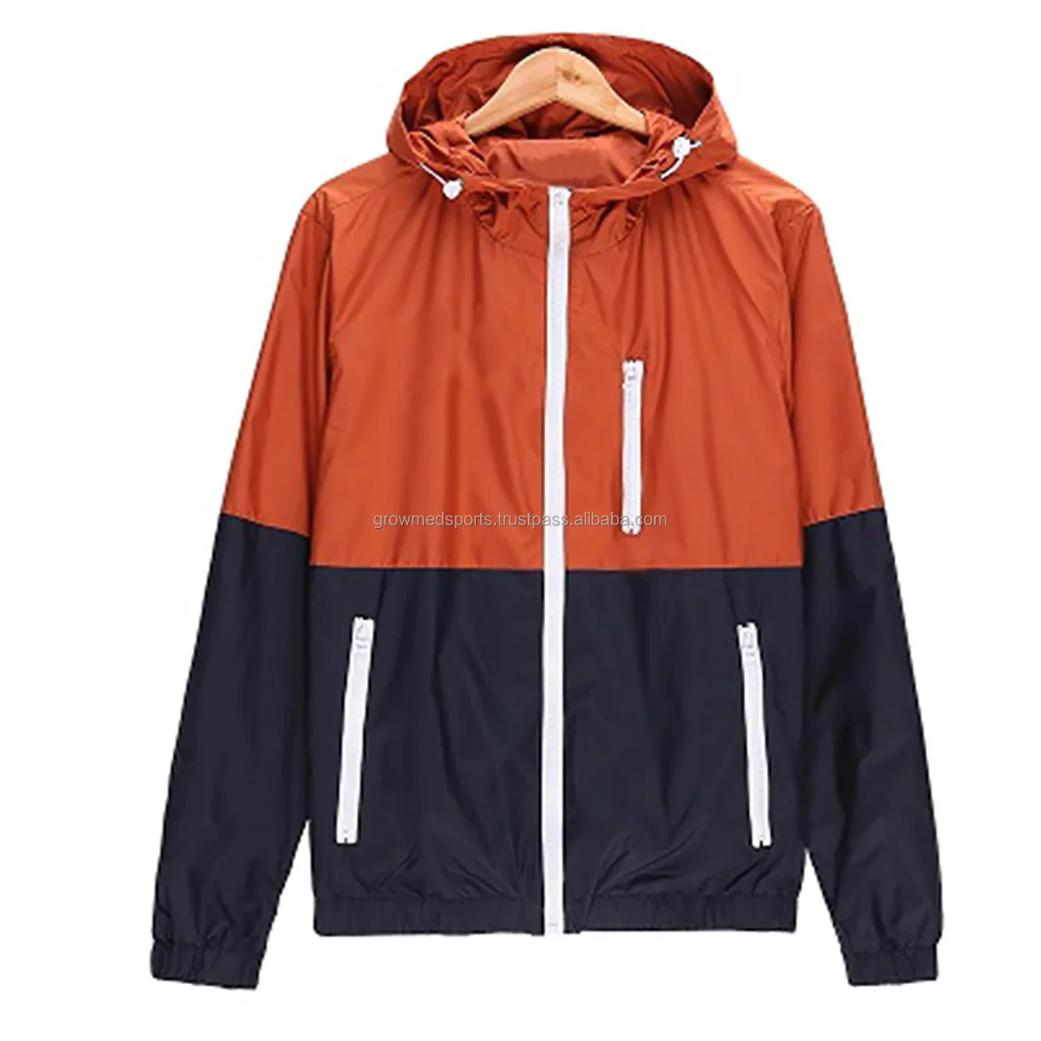 Men Loose Windbreaker Zipper Jacket Latest Design Casual Wear Men Patchwork Jackets