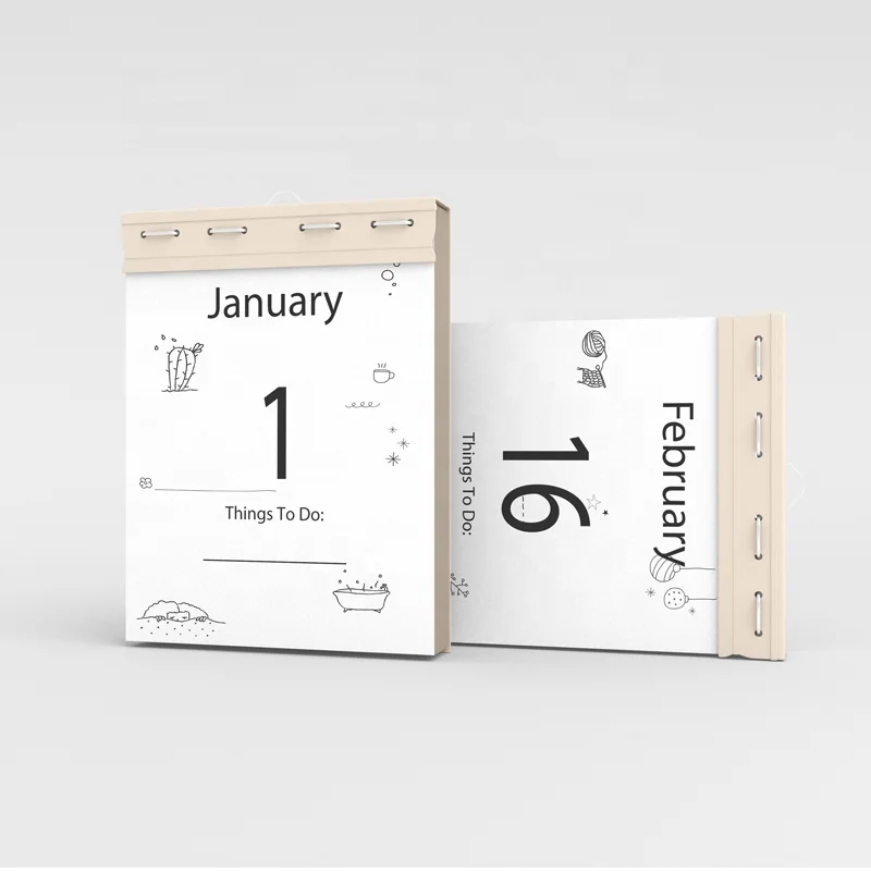 Mini Large Custom Printing Magnetic 365 Daily Card Desk Wall Tear off Calendar