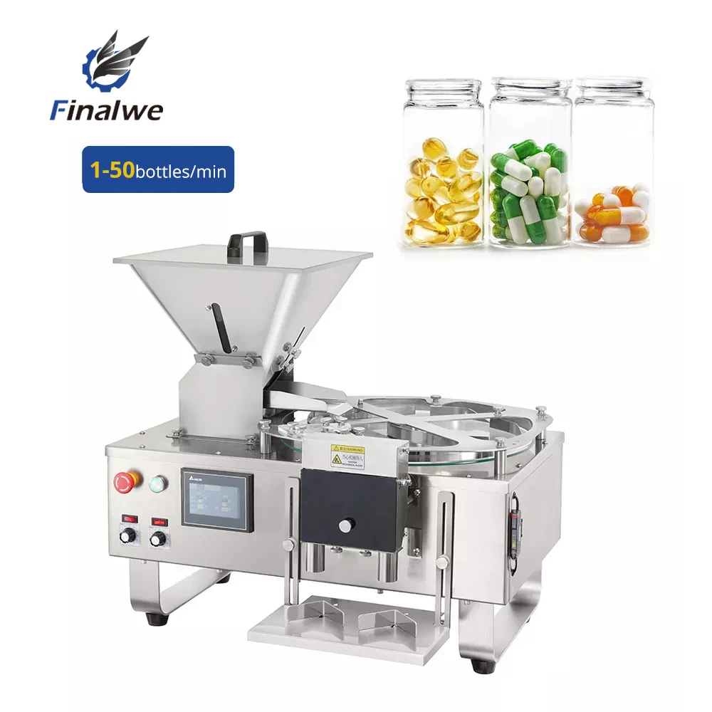 Electronic  Pill Tablet Softgel Capsule Counter Bottle Filling Packaging Counting and Packing Machine