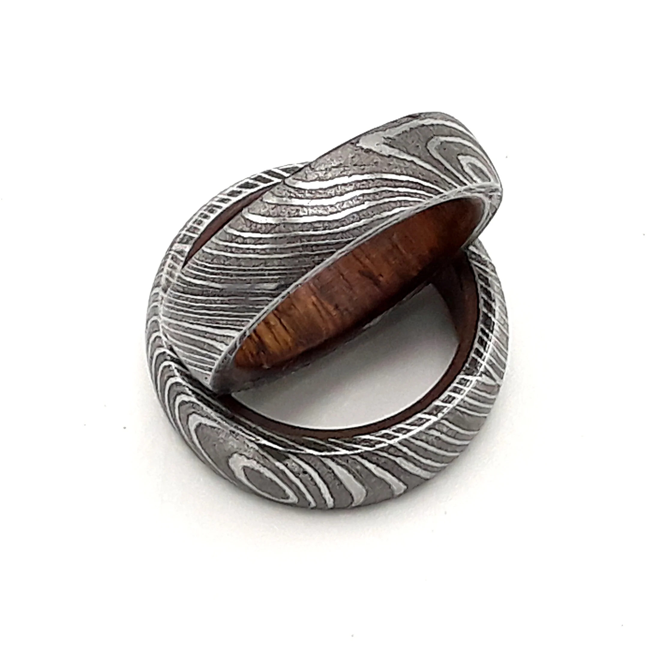 Wholesale Damascus ring custom handmade with rose wood inlay for men & women best for wedding, anniversary