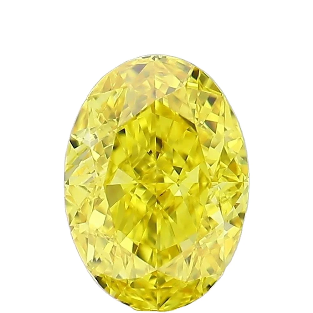 1 carat Yellow Colored Lab Grown Diamond Oval shape IGI Certified Polished Diamond Direct From wholesaler