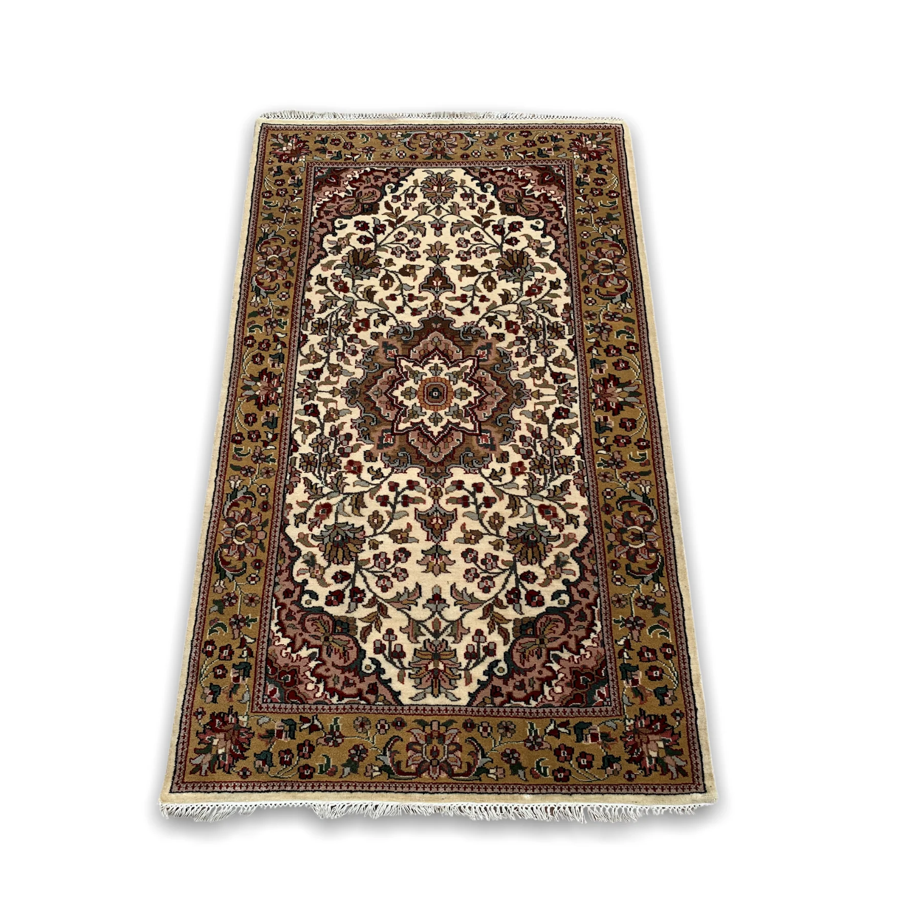 Hand Knotted Oriental Persian Wool Pile Area Rug 4x6 Indian Handmade Woven Carpet Home Bedroom Living Dining Office Prayer Room