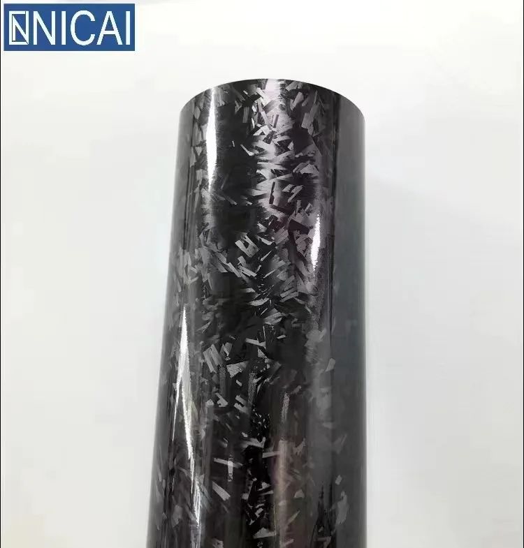 NICAI Metallc Glossy Forged Carbon Fiber OEM ODM Factory Vinyl for Car Vehicle Self Adhesive Film Motorcycle Car Wrap Vinyl Film