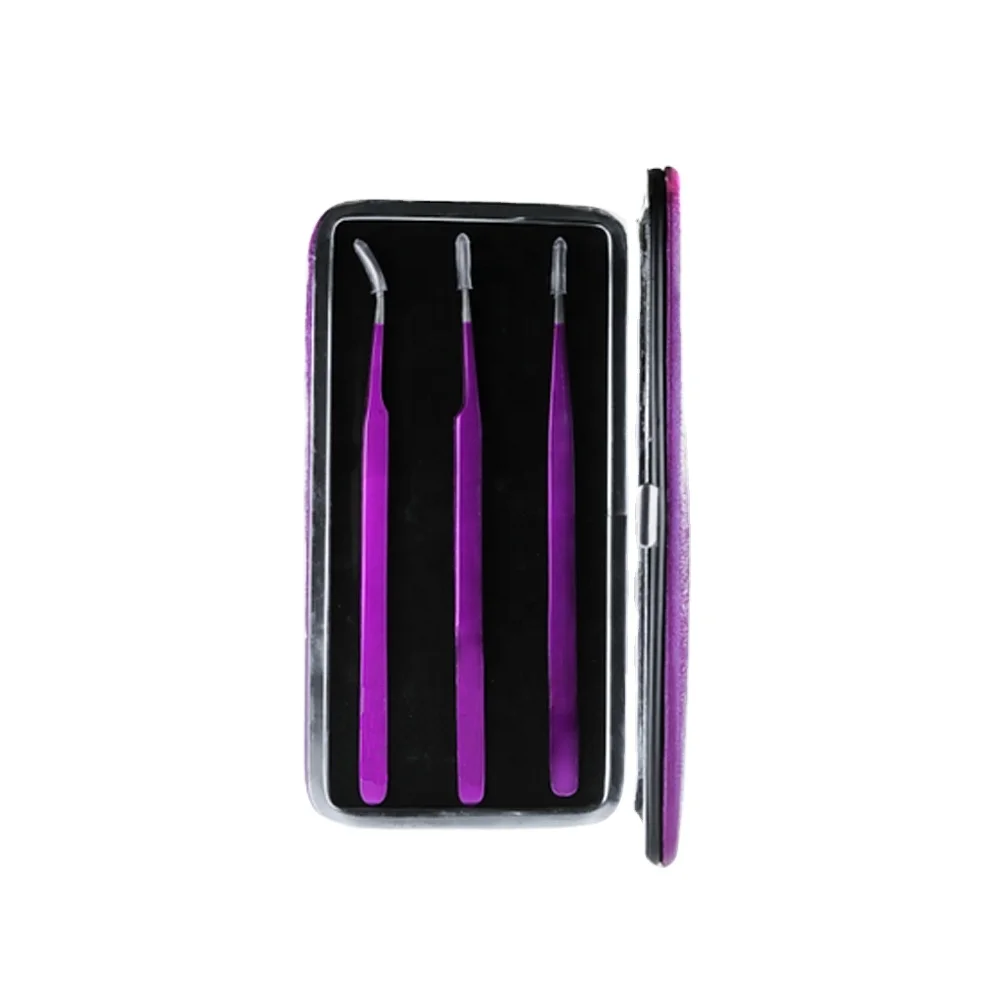 Slim line eyelash Extension Tweezers 3 Pieces Set Beautifully