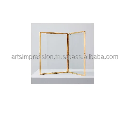 Metal iron hanging photo frame Photo frame with folding  beautiful Photo Frame Metal Floating brass plating nice quality 2024