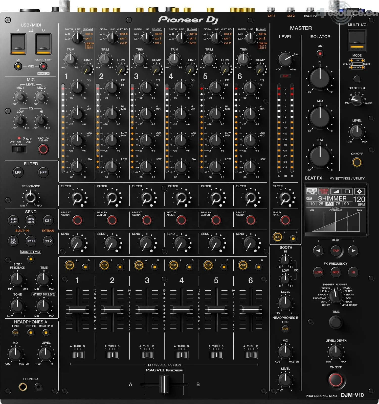 ULTIMATE New High Standard Portable Pioneers DJ DJM-V10 6-Channel Professional DJ Mixer (Black)In Stock Worldwide fast delivery